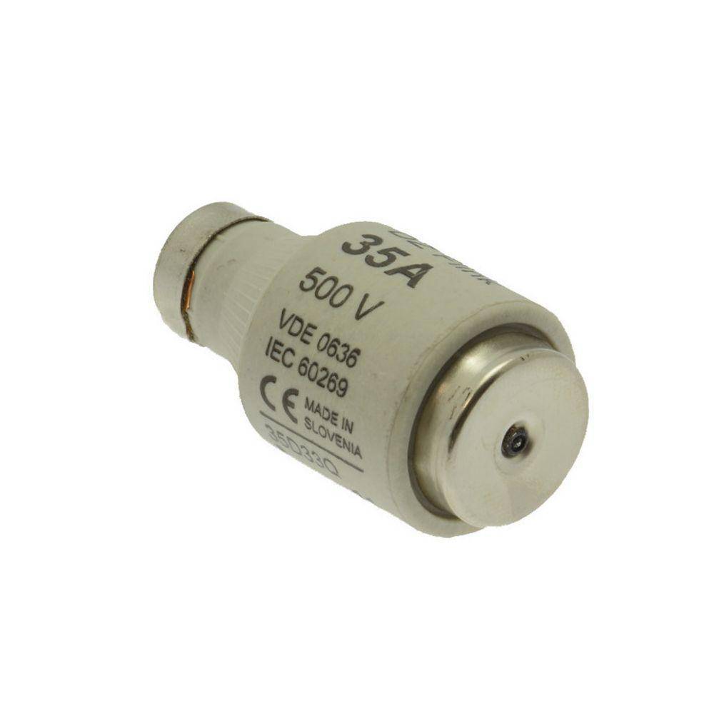 Edison 35D33Q Class gG/gL Fast Acting Low Voltage Non-Indicating Diazed Fuse Link, 500 VAC, 35 A, For Use With E33/DIII Size Screw Cap/Fuse, Ceramic