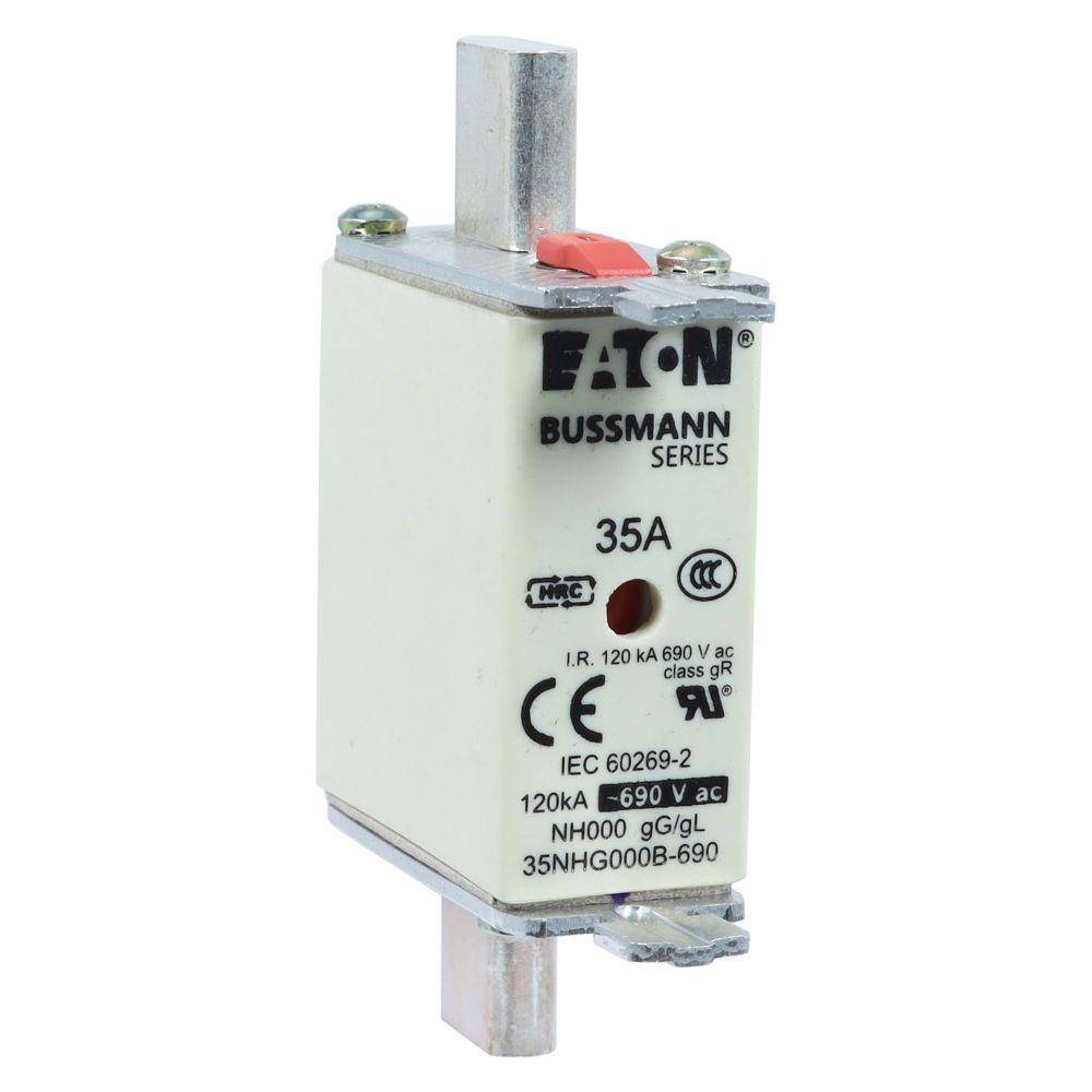 Edison 35NHG000B-690 Non-Indicating Low Voltage NH Fuse, 690 VAC, 35 A, Ceramic