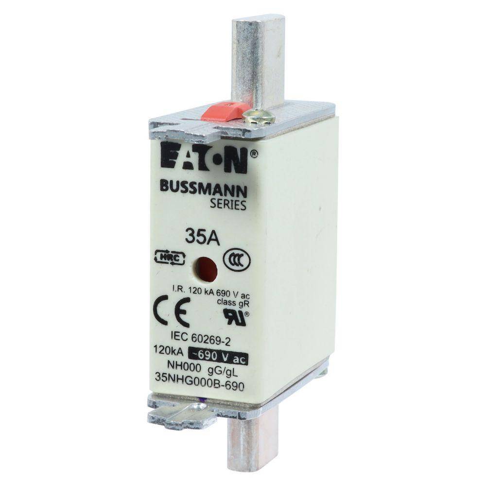Edison 35NHG000B-690 Non-Indicating Low Voltage NH Fuse, 690 VAC, 35 A, Ceramic