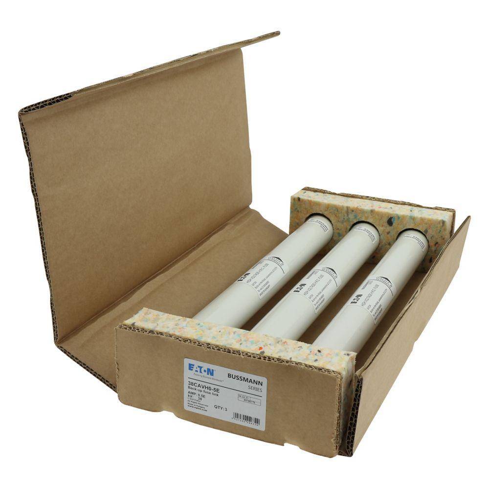 Edison 38CAVH0.5E CAVH Single Barrel Medium Voltage Fuse, 0.5E A, 38 kV, 40 kA Interrupt, Class: E