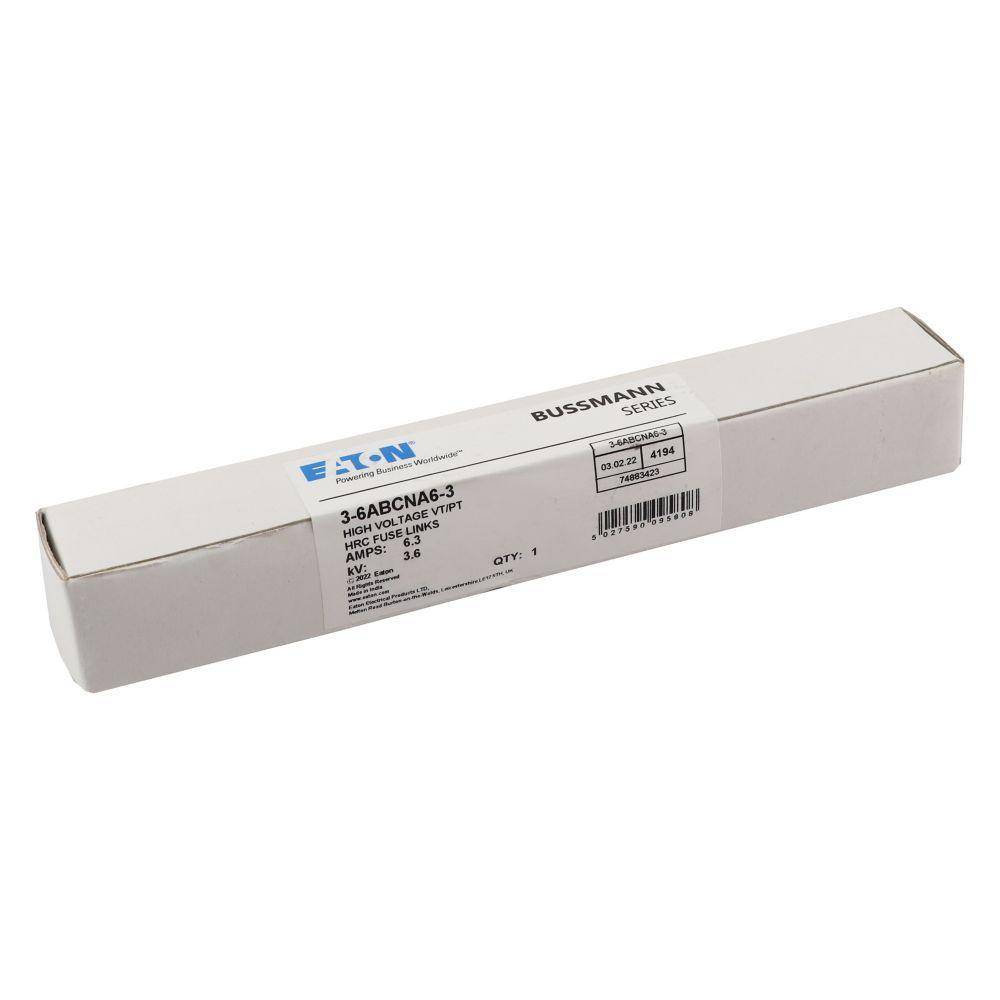 Edison 3.6ABCNA6.3 Medium Voltage Current Limiting Fuse, 6.3 A, 3.6 kV, 50 kA Interrupt
