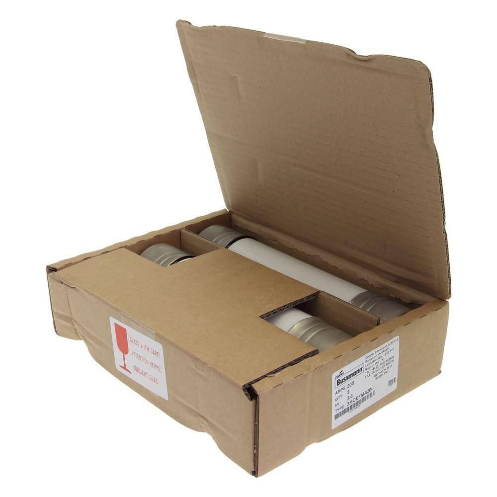 Bussmann 3.6OEFMA200 OEF British Standard Medium Voltage Oiltight IEC Fuse With Powerful Pyrotechnic Striker Pin, 200 A, 3.6 kV, 50 kA Interrupt, Class: Back-Up, Cartridge Body