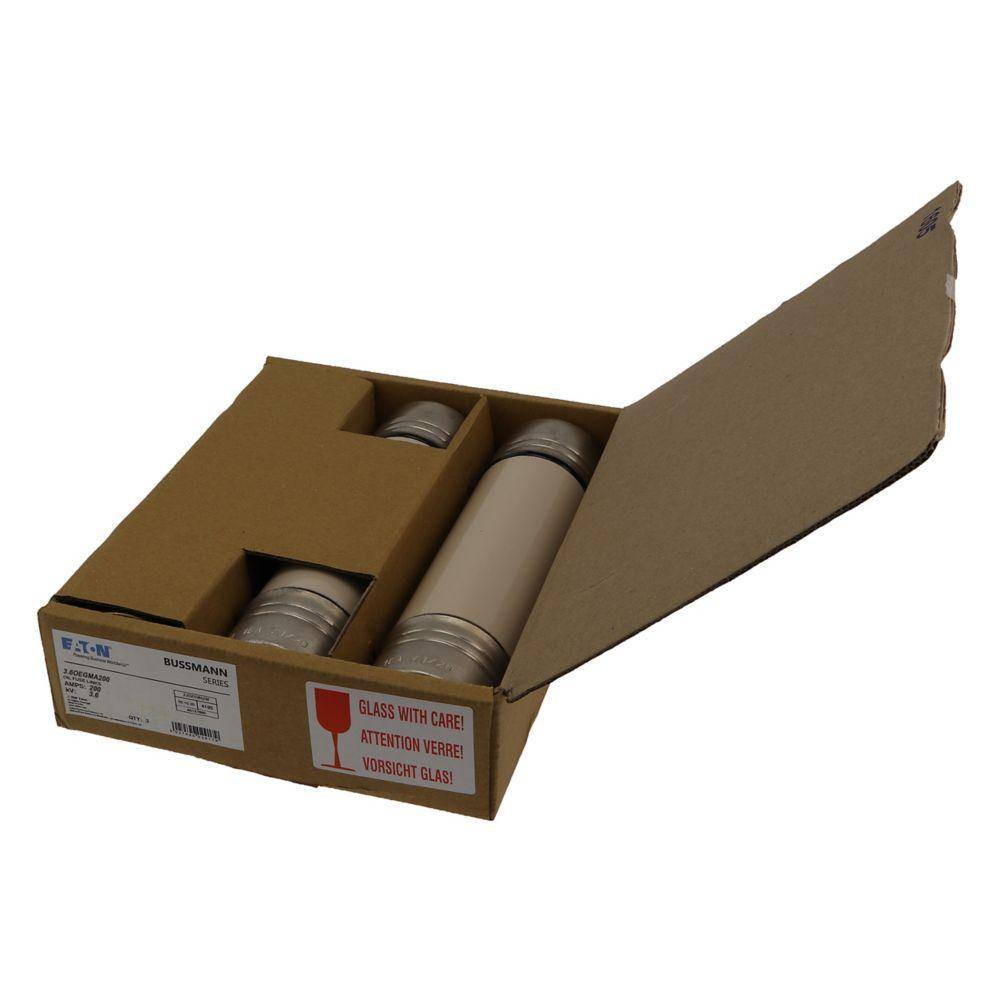 Bussmann 3.6OEGMA200 British Standard Medium Voltage Oiltight IEC Fuse With Powerful Pyrotechnic Striker Pin, 200 A, 3.6 kV, 50 kA, Cartridge Body