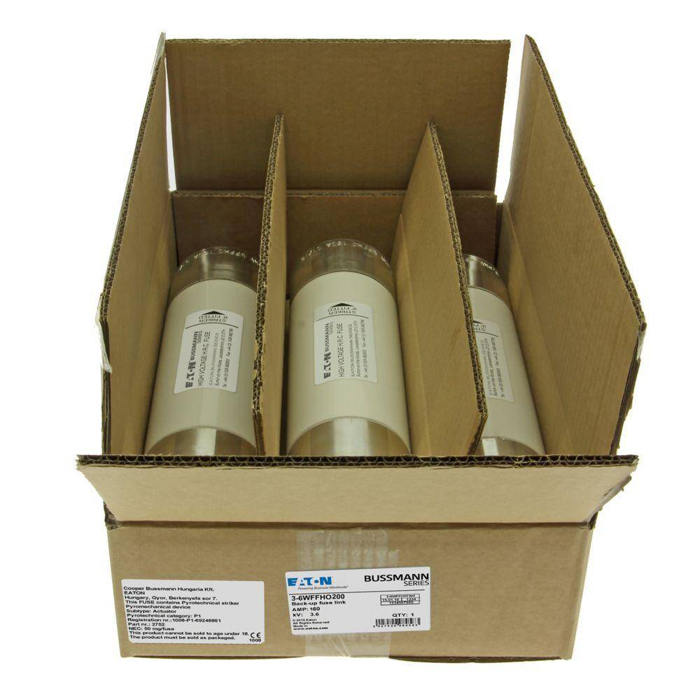 Edison 3.6WFFHO200 Type O Medium Voltage Motor Fuse Link, 200 A, 3.6 kV