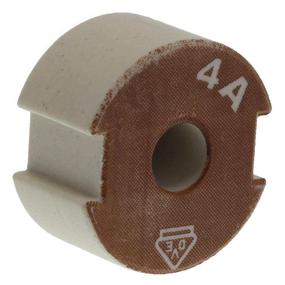 Bussmann 4GD27 Screw Cap Gauge Piece, For Use With Type DII Fuse Links, E27 Base, Non-Indicating DIN Type D Diazed Fuse, 500 V, 4 AV, Brown