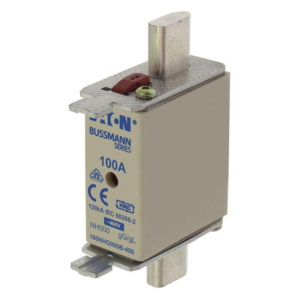 Edison 2NHG000B-400 Fuse Link With Metal Gripping Lug, 400 VAC, 2 A, For Use With Class gG/gL 000 Size Fuse