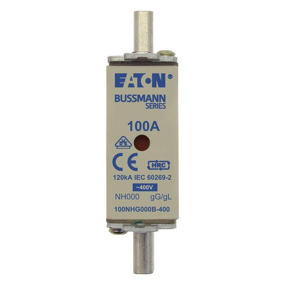 Edison 2NHG000B-400 Fuse Link With Metal Gripping Lug, 400 VAC, 2 A, For Use With Class gG/gL 000 Size Fuse