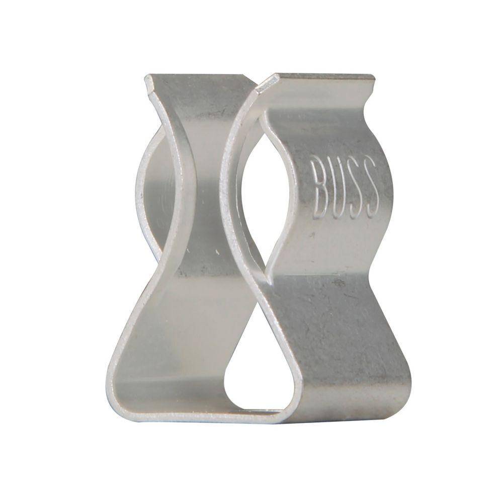 Bussmann 5960-09 Fuse Clip With End Stop and Mounting Hole, 13/32 in Dia Fuse, PC Board Mount, Beryllium Copper, Silver