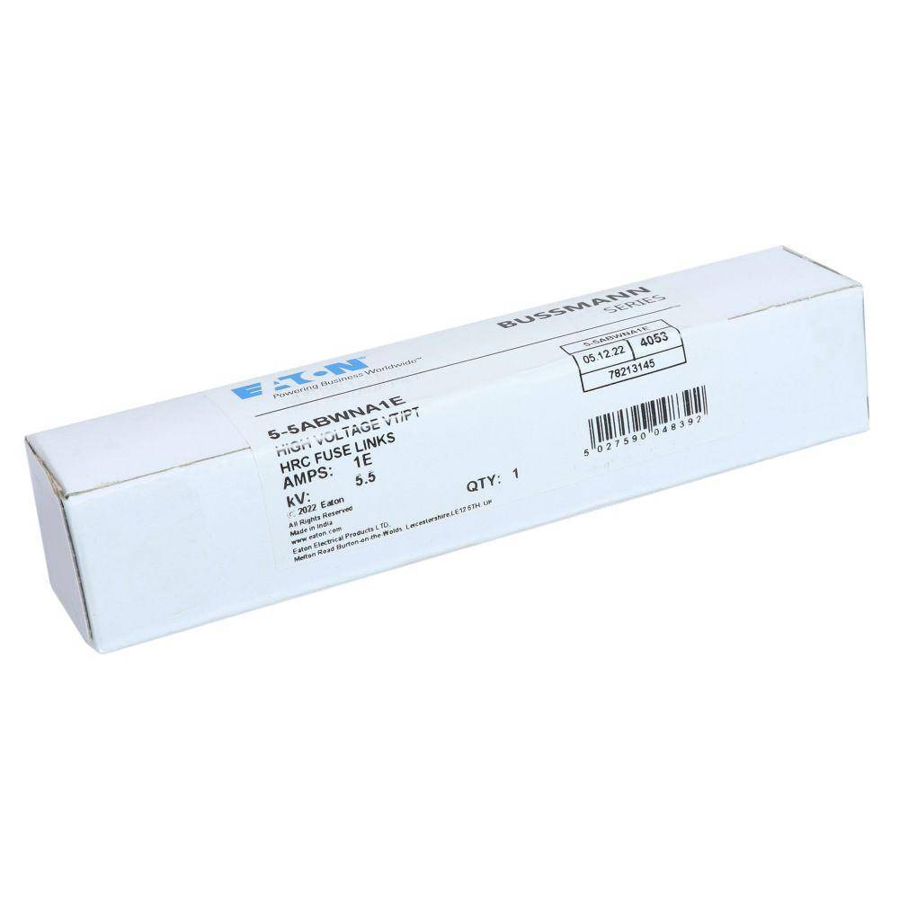 Edison 5.5ABWNA1E AB Series Single Barrel Medium Voltage Fuse, 1E A, 5.5 kV, 50 kA Interrupt, Class: E, Cartridge Body
