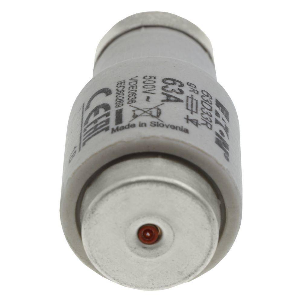 Edison 63D33R D Series Non-Indicating Ultra Rapid Fuse, 500 VAC, 63 A