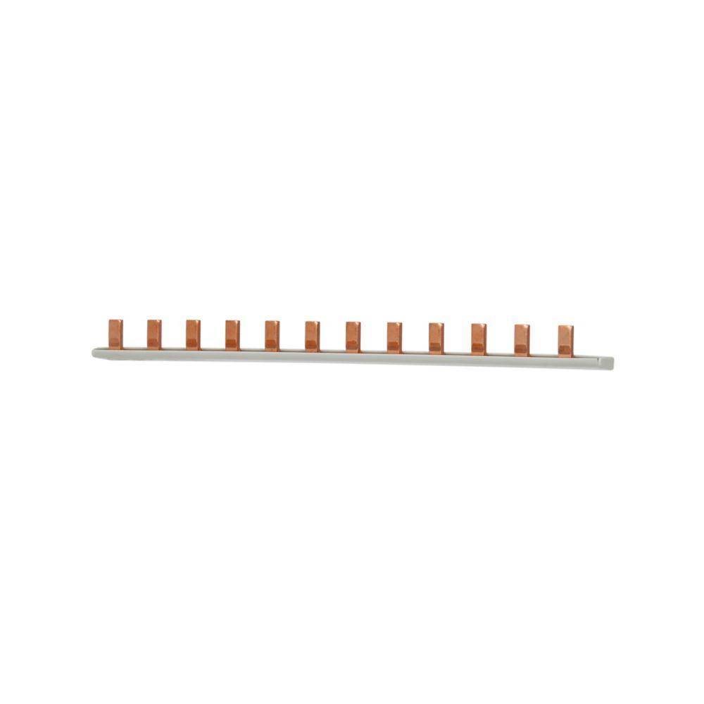 Bussmann BB1P100M12 1-Phase 12-Pin Modular Combination Busbar With Assembled End Cap, For Use With PV Series Class J/CC/Supplemental Non-Indicating Fuse, 100 VDC, 100 A