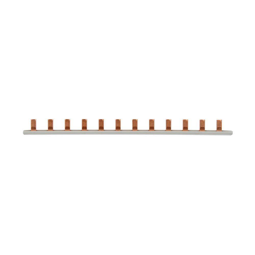 Bussmann BB1P100M12 1-Phase 12-Pin Modular Combination Busbar With Assembled End Cap, For Use With PV Series Class J/CC/Supplemental Non-Indicating Fuse, 100 VDC, 100 A