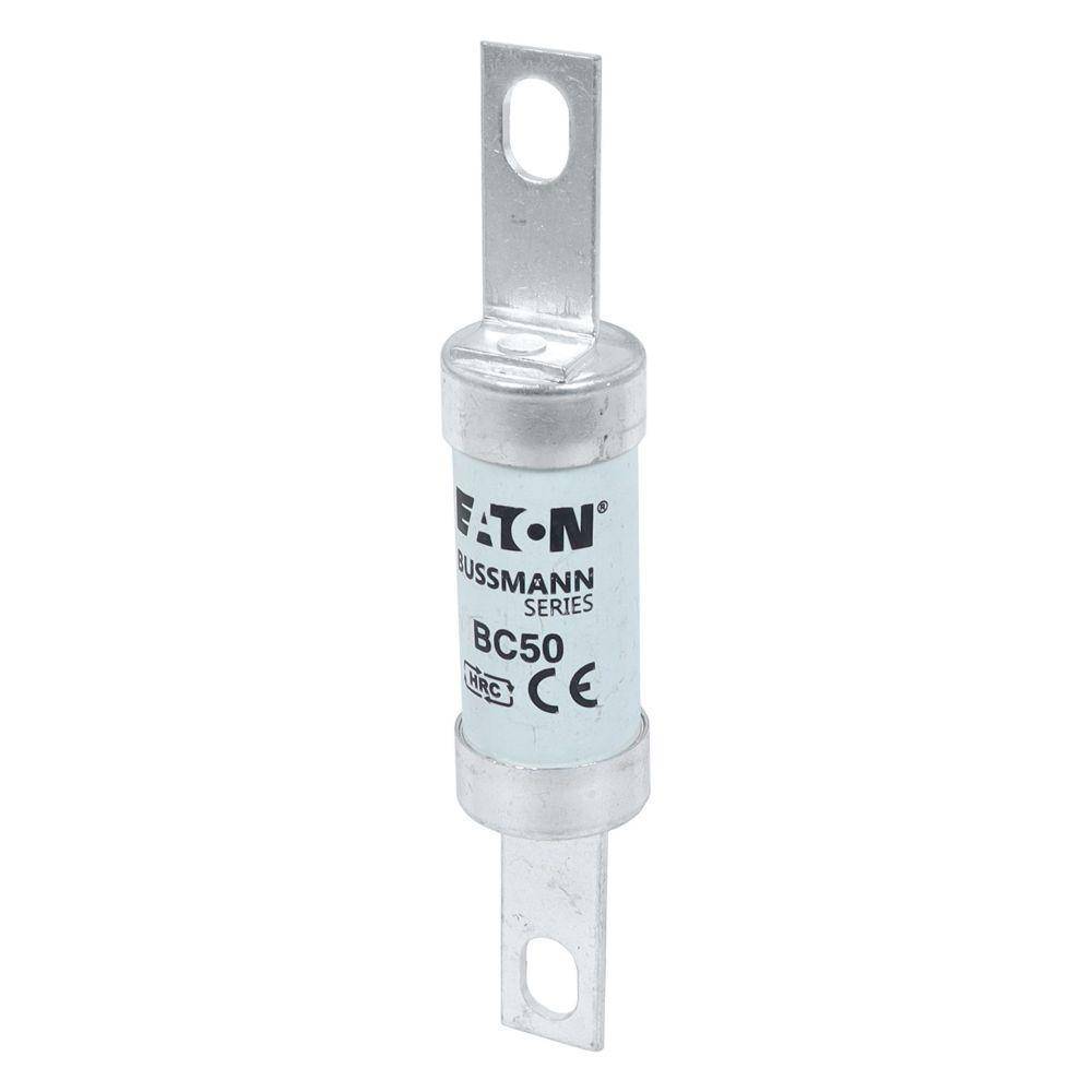 Bussmann BC50 BC Series 2-Hole British Standard Low Voltage HRC Fuse Link, 250/500 VAC/VDC, 50 A, Ceramic