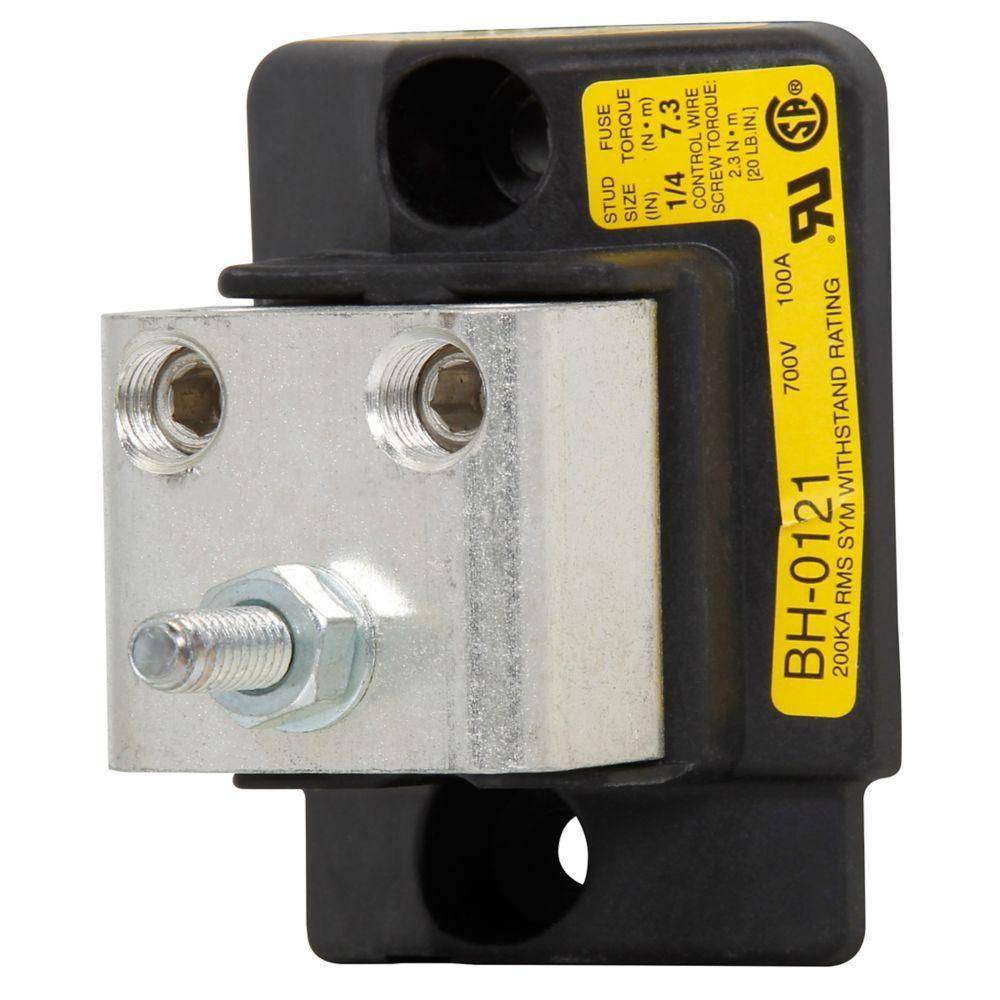 Edison BH-0122 High Speed Modular Fuse Block, 0 to 700 VAC, 0 to 100 A, 14 to 1/0 AWG Wire, 1 Pole