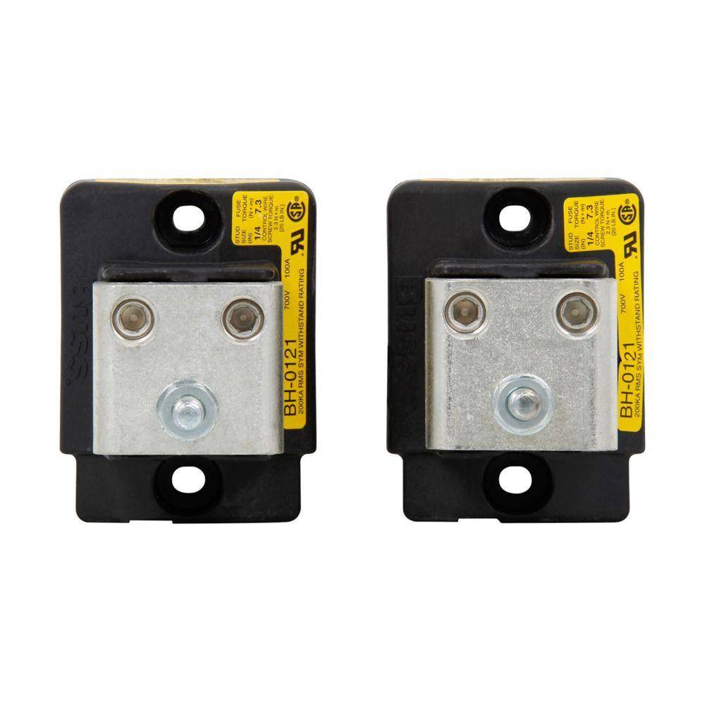 Edison BH-0122 High Speed Modular Fuse Block, 0 to 700 VAC, 0 to 100 A, 14 to 1/0 AWG Wire, 1 Pole