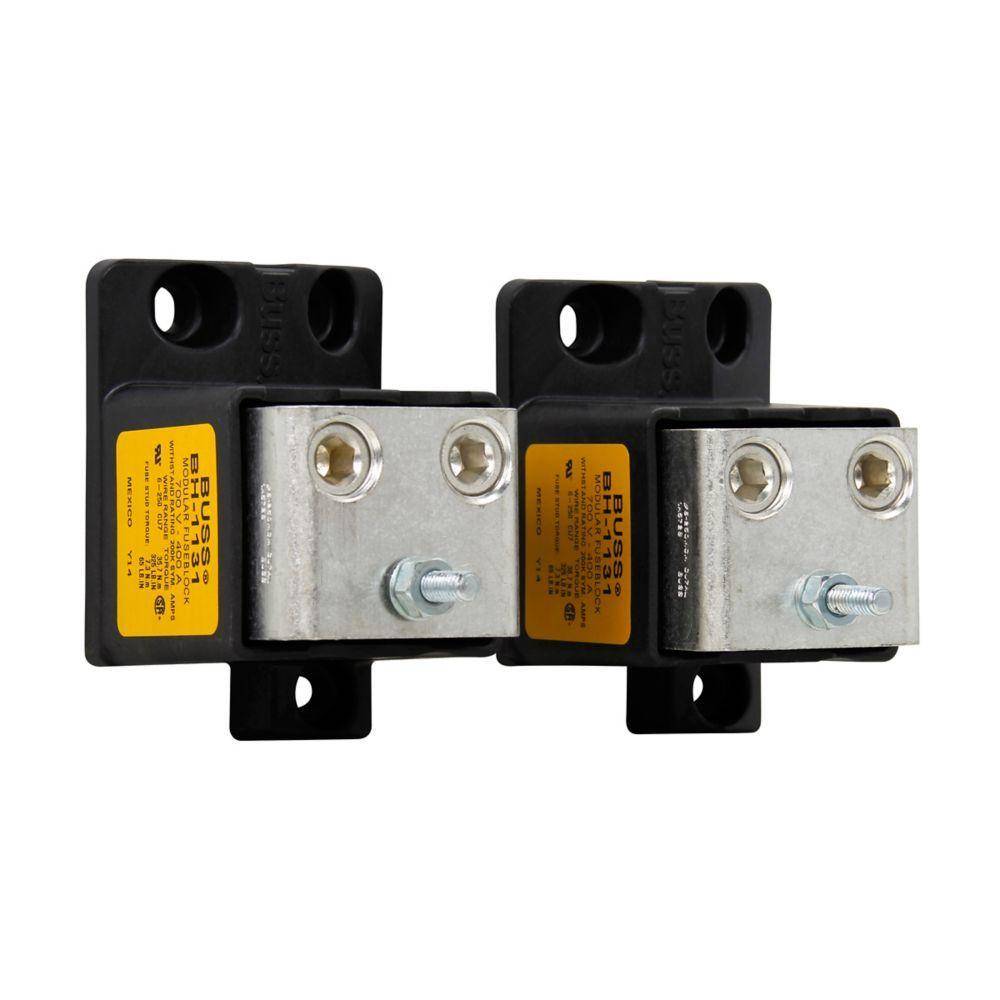 Edison BH-1131 High Speed Modular Fuse Block, 0 to 2500 VAC, 0 to 400 A, 6 AWG to 250 kcmil Wire, 1 Pole