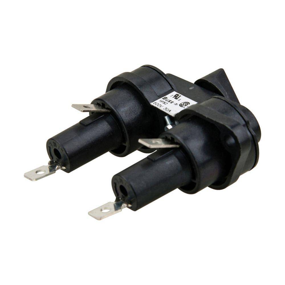 Bussmann BK/HPS2 Standard Fuse Holder With Bayonet Type Knob, 600 VAC, 20/25 A, 2 Poles