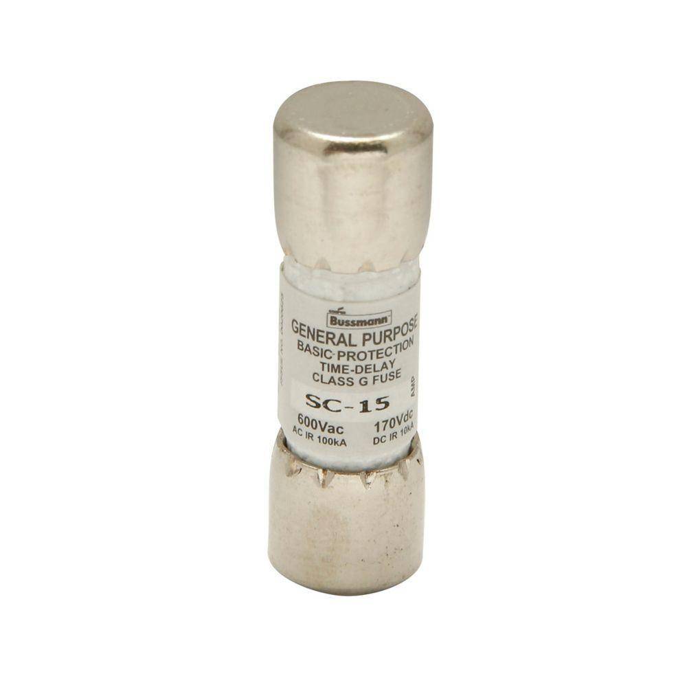Bussmann BK/SC-10 Time Delay Fuse, 10 A, 600 VAC/170 VDC, 10/100 kA Interrupt, G Class
