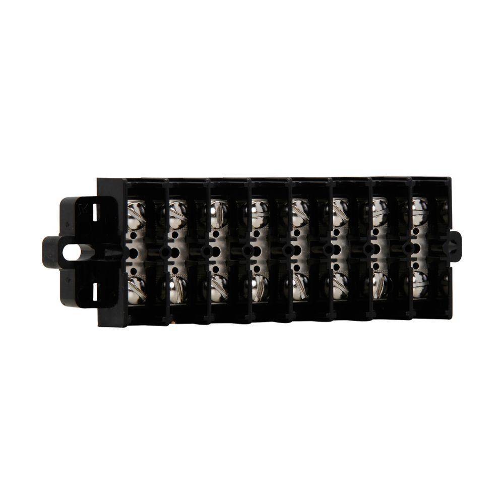 Bussmann KU12-BPWCMT Double Row Terminal Block Strips and Barrier Block, 600 V, 60 A, 22 to 6 AWG Wire, Black