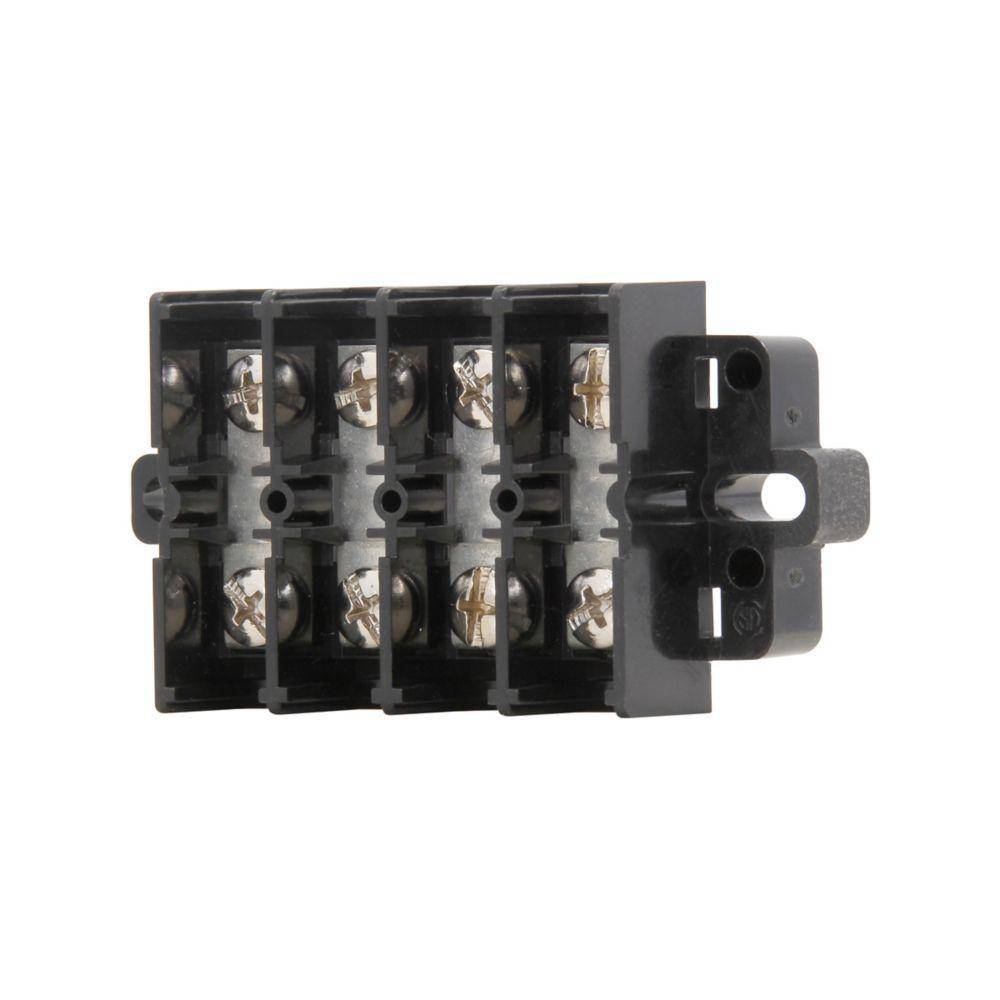 Bussmann KURL4-BP Double Row Terminal Block Strips and Barrier Block, 600 V, 60 A, 22 to 6 AWG Wire, Black