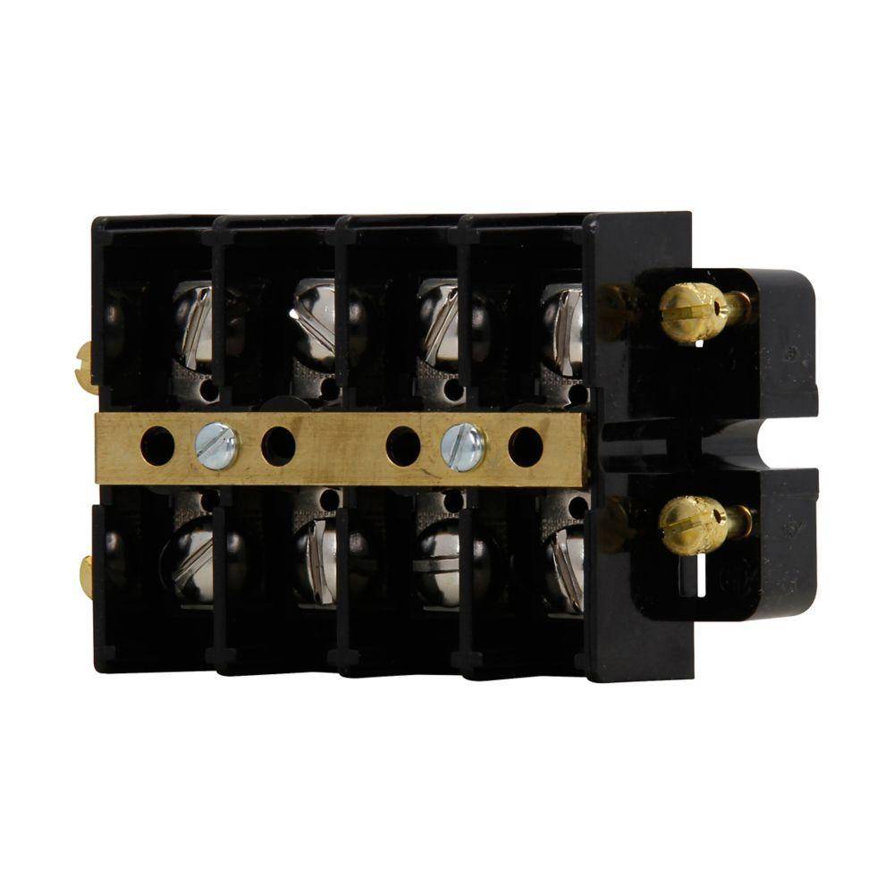 Bussmann KUXSC12-WWCPT Short Block Shorting Strap and Screw Terminal Block Strips and Barrier Block, 600 V, 60 A, Black