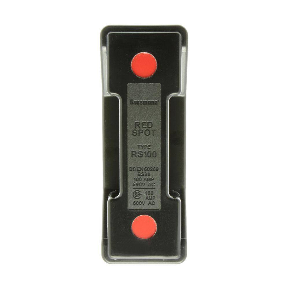 Bussmann RS100PH Special Purpose British Style Low Voltage Front/Back Stud Connected Fuse Block, 690 V, 100 A