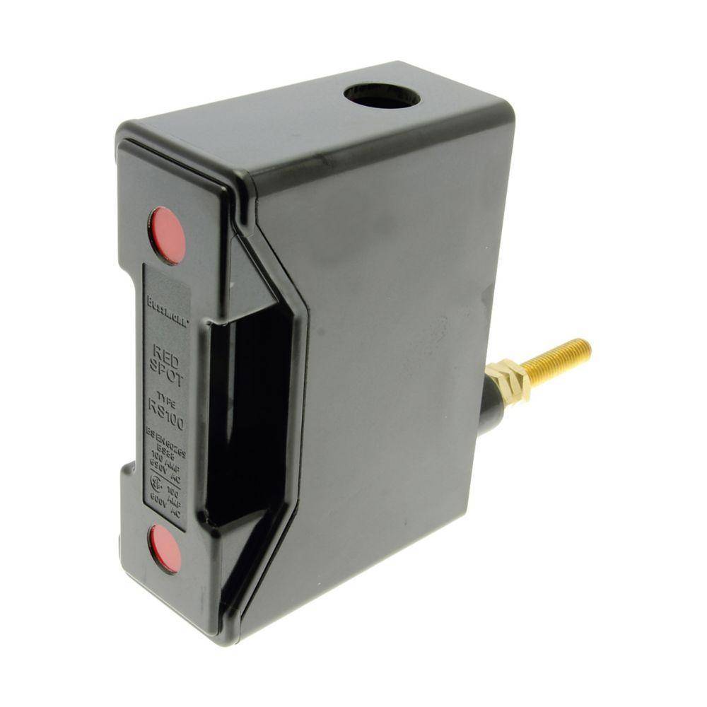 Bussmann RS100PH Special Purpose British Style Low Voltage Front/Back Stud Connected Fuse Block, 690 V, 100 A