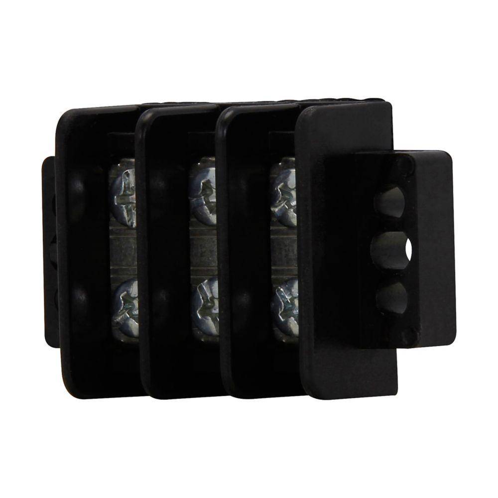 Edison TB200HB-02SP 2-Pole Terminal Block, 600 V, 30 A, Black