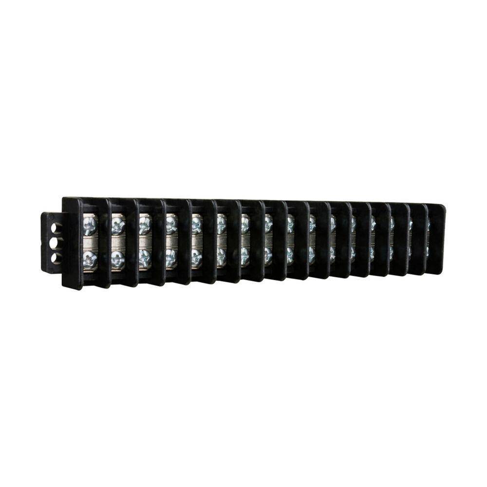 Bussmann TB200HB-16 Double Row Terminal Block Strips and Barrier Block, 600 V, 30 A, Black