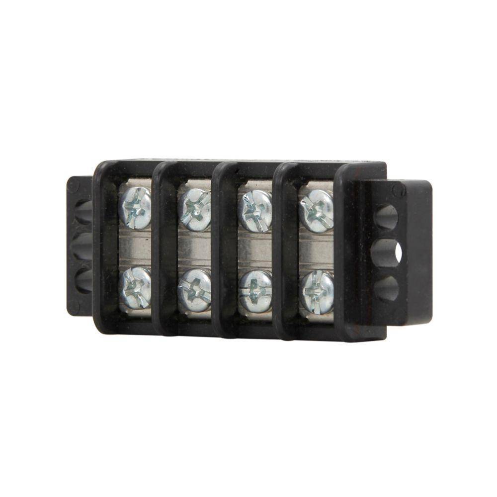 Bussmann TB200-02B Double Row Terminal Block Strips and Barrier Block, 300 V, 30 A, Black