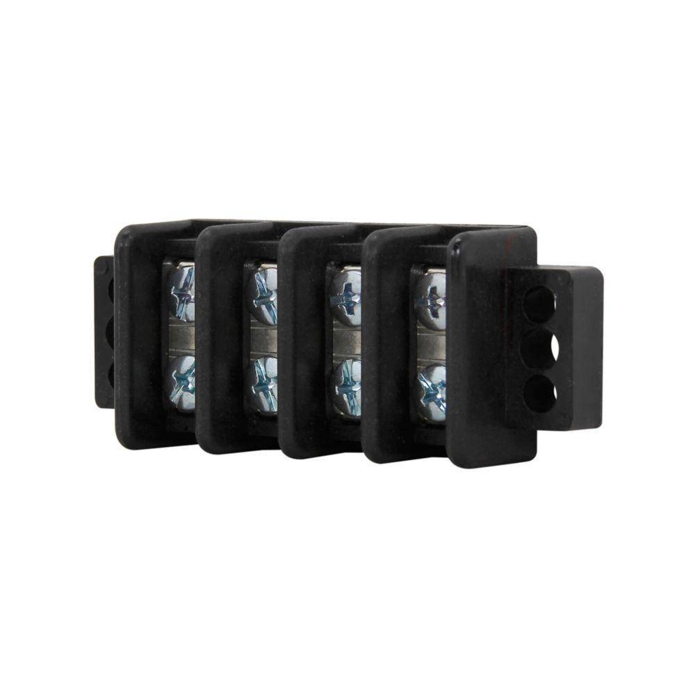 Bussmann TB300-02QC2 Terminal Block Strips and Barrier Block, 600 V, 30 A, Black