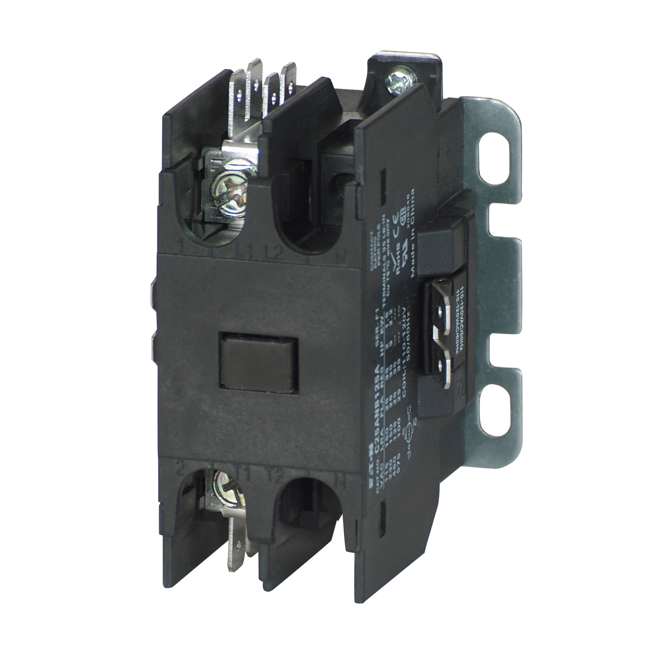 EATON C25ANB140A Compact Definite Purpose Contactor With Metal Mounting Plate, 110/120 VAC V Coil, 40/50 A, 1 Pole