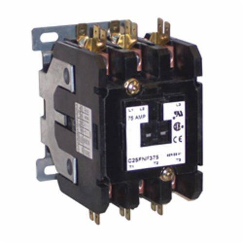 EATON C25FNF375T Definite Purpose Contactor, 24 VAC V Coil, 75 A Inductive/90 A Resistive, 3 Poles