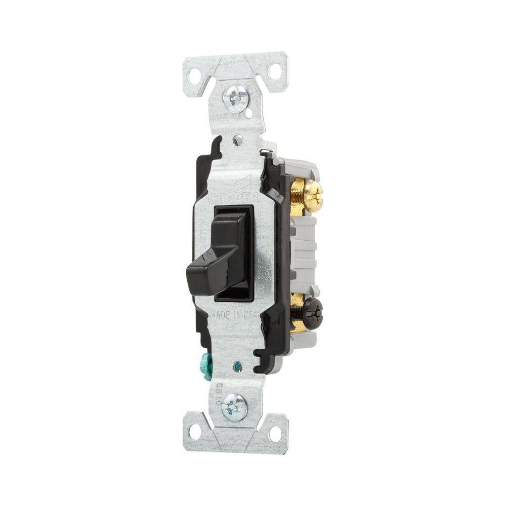 EATON Arrow Hart CS315BK 3-Way Heavy Duty Toggle Switch, 120/277 V, 15 A, 1/2 hp Power Rating