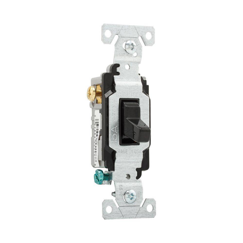 EATON Arrow Hart CS315BK 3-Way Heavy Duty Toggle Switch, 120/277 V, 15 A, 1/2 hp Power Rating