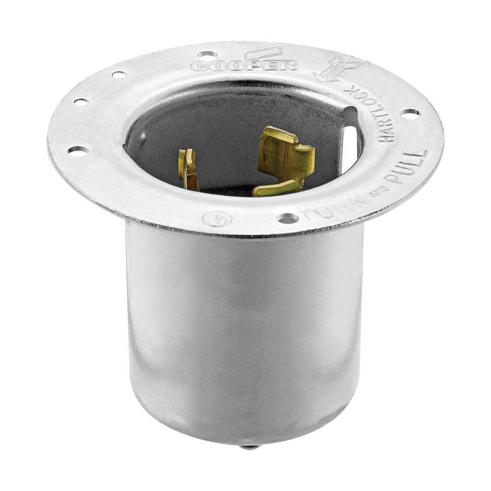 EATON CS8475 3-Pole 4-Wire 3-Phase Standard Locking Flanged Inlet, 480 V, 50 A, 3 Poles, 4 Wires