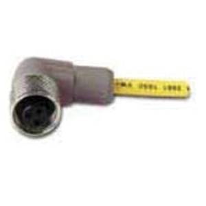 EATON CSAR4F4RY2205 Global Plus Cordset, 4-Pin AC Micro Right Angle Female Connector, 16.4 ft L Cable, Dual Keyway