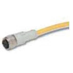 EATON CSAS4F4RY2205 Global Plus Cordset, 4-Pin AC Micro Straight Female Connector, 16.4 ft L Cable, Dual Keyway