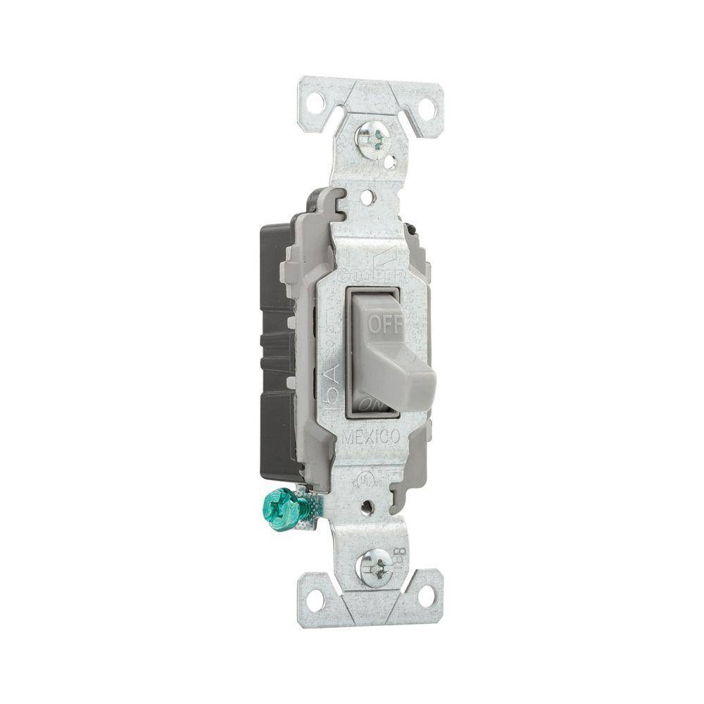 EATON Arrow Hart CSB115GY Specification Grade Toggle Switch, 120/277 V, 15 A, 1/2 hp, 2 hp Power Rating