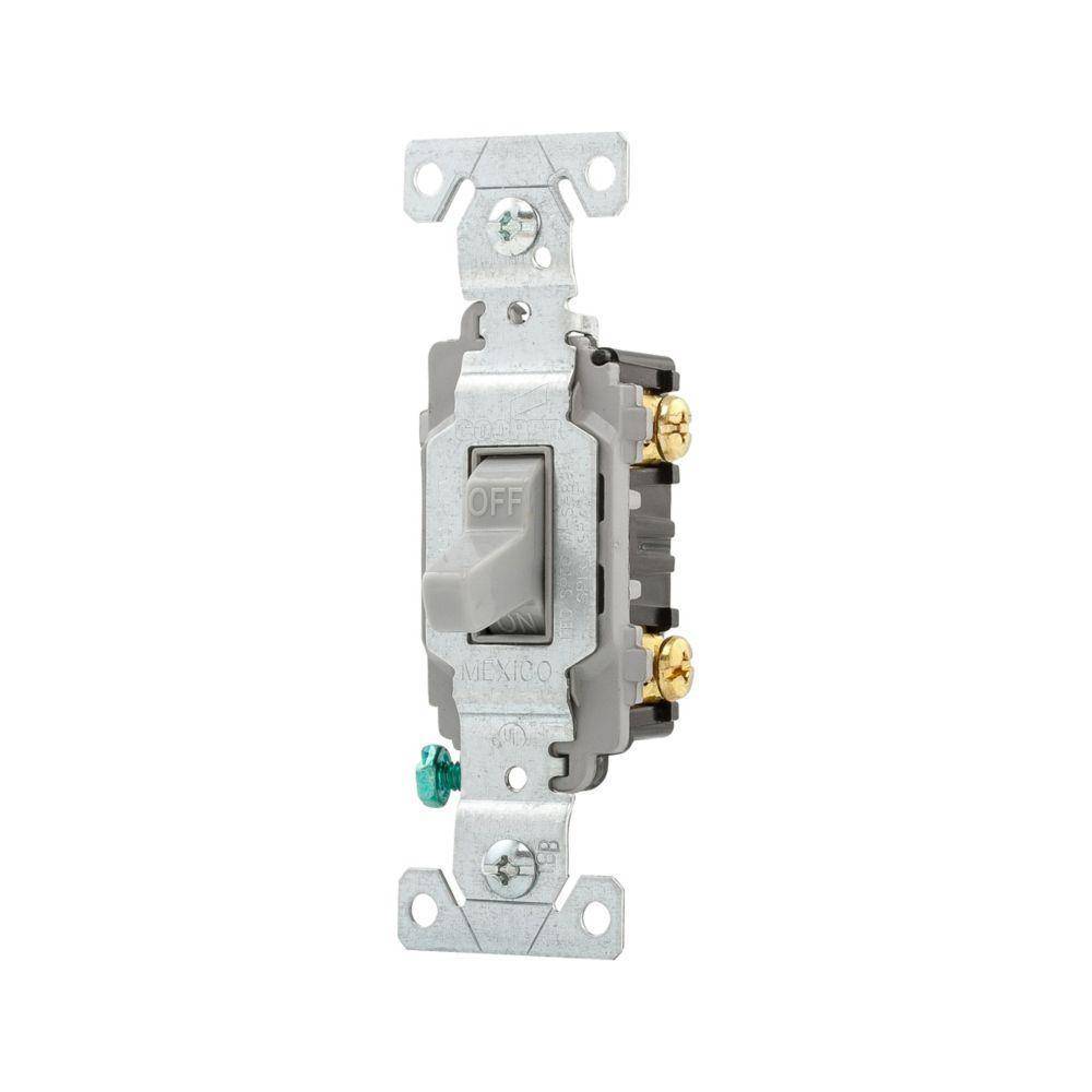 EATON Arrow Hart CSB115GY Specification Grade Toggle Switch, 120/277 V, 15 A, 1/2 hp, 2 hp Power Rating