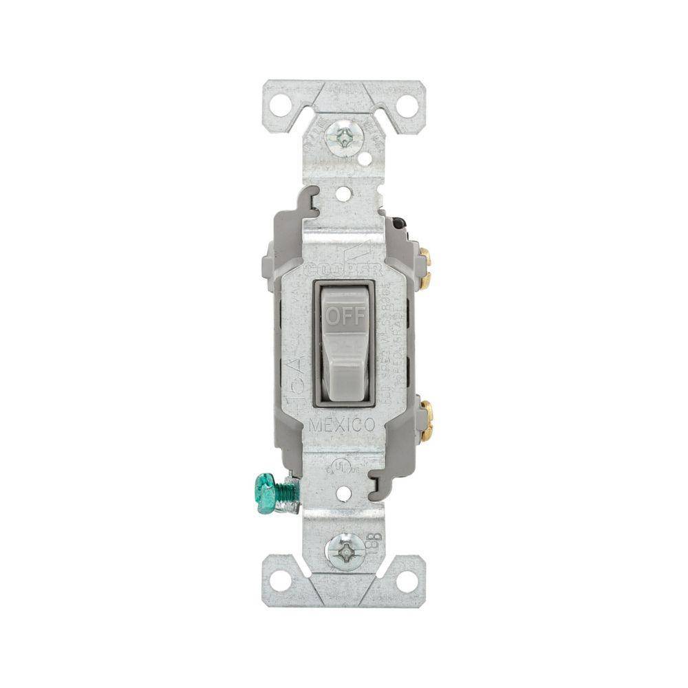 EATON Arrow Hart CSB115GY Specification Grade Toggle Switch, 120/277 V, 15 A, 1/2 hp, 2 hp Power Rating