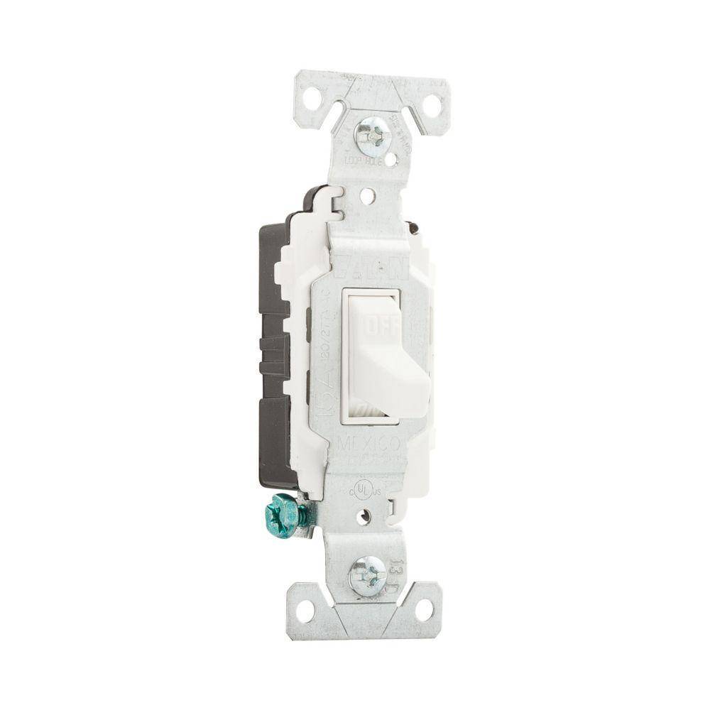 EATON Arrow Hart CSB115W Specification Grade Toggle Switch, 120/277 V, 15 A, 1/2 hp, 2 hp Power Rating