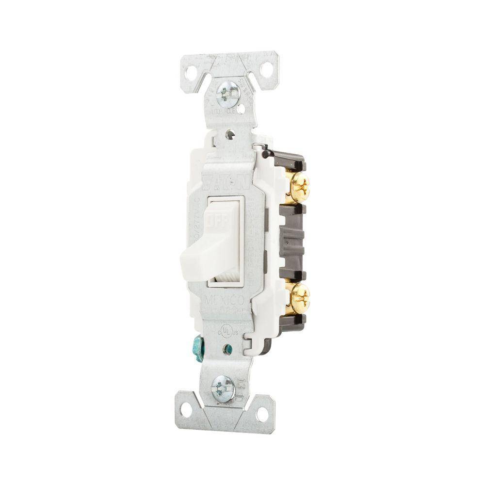 EATON Arrow Hart CSB115W Specification Grade Toggle Switch, 120/277 V, 15 A, 1/2 hp, 2 hp Power Rating