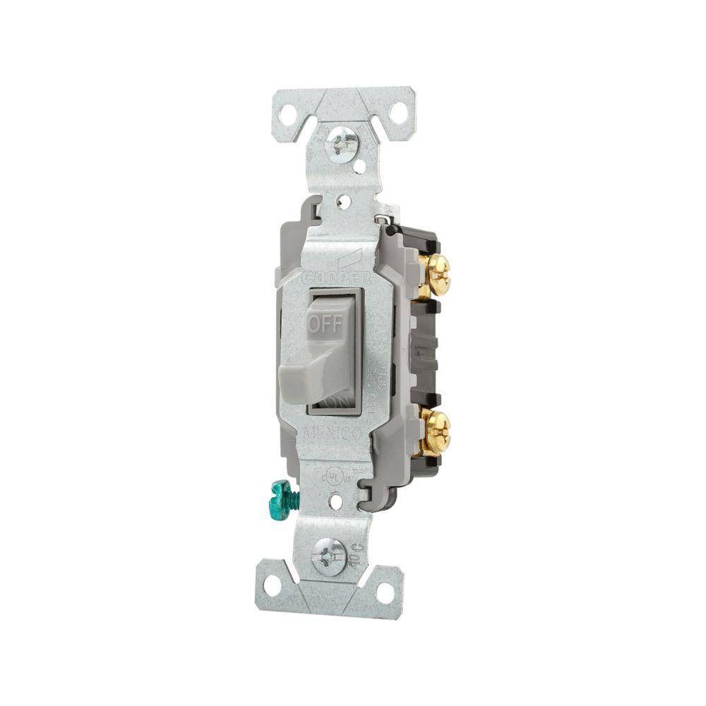 EATON Arrow Hart CSB120GY Specification Grade Toggle Switch, 120/277 V, 20 A, 1/2 hp Power Rating