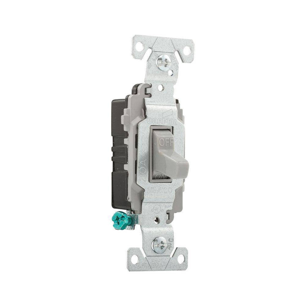 EATON Arrow Hart CSB120GY Specification Grade Toggle Switch, 120/277 V, 20 A, 1/2 hp Power Rating