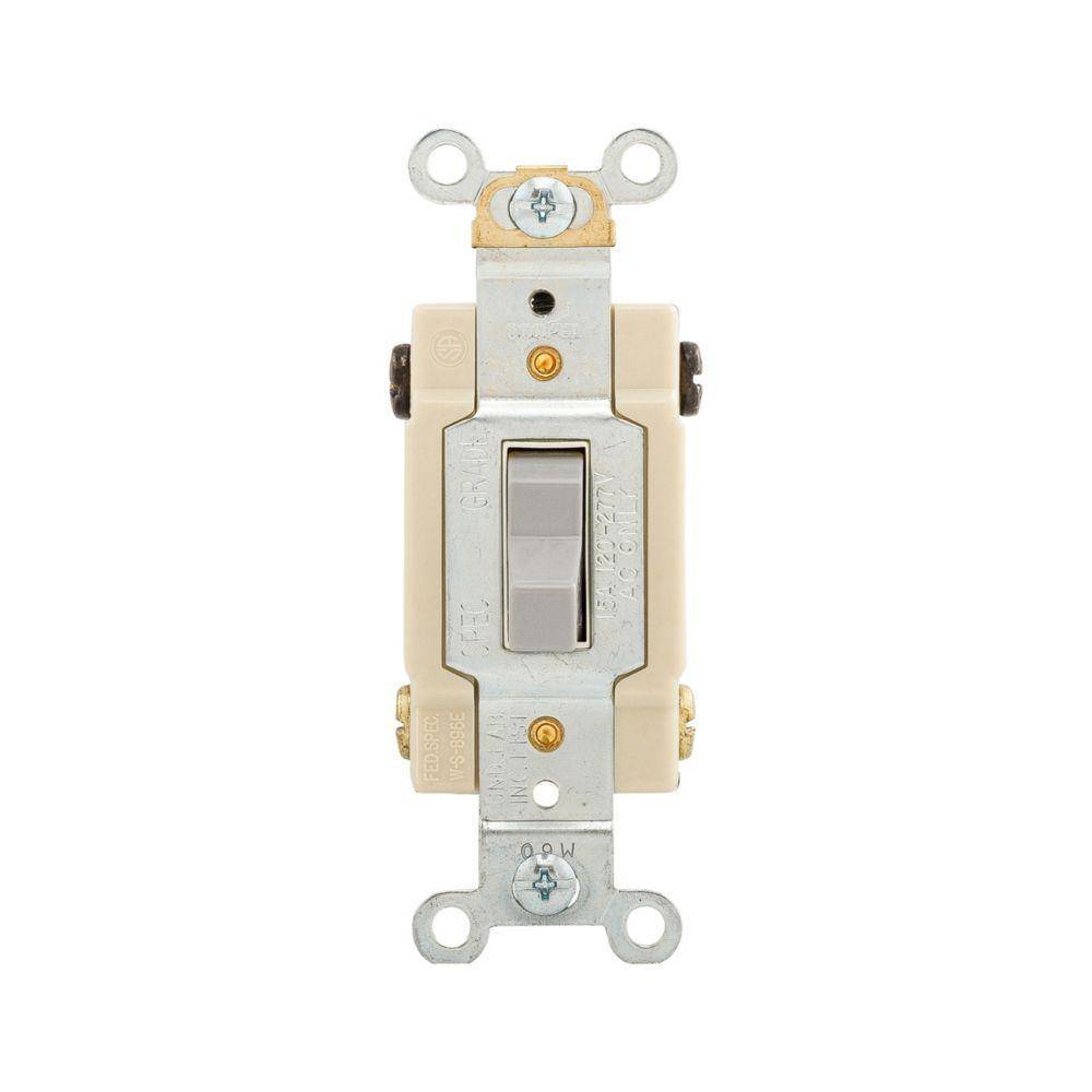 EATON Arrow Hart CSB215GY Specification Grade Toggle Switch, 120/277 V, 15 A, 1/2 hp, 2 hp Power Rating