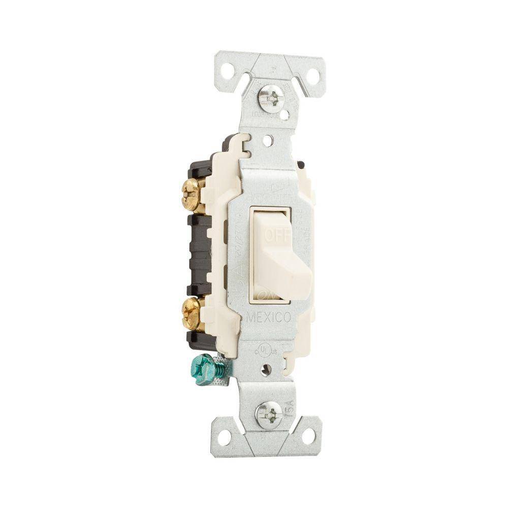 EATON Arrow Hart® CSB215LA CSB Commercial/Specification Grade Toggle Switch, 120/277 VAC, 15 A, 1/2, 2 hp Power Rating