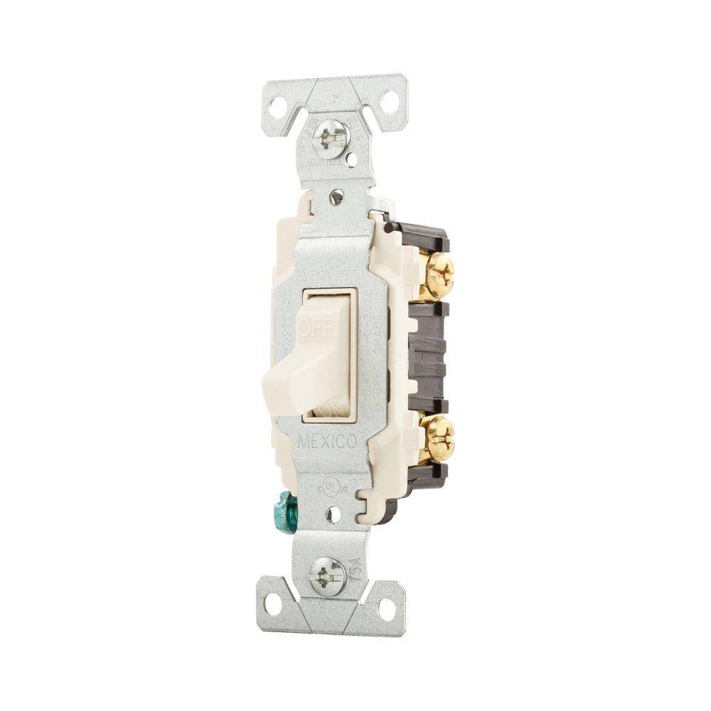 EATON Arrow Hart® CSB215LA CSB Commercial/Specification Grade Toggle Switch, 120/277 VAC, 15 A, 1/2, 2 hp Power Rating