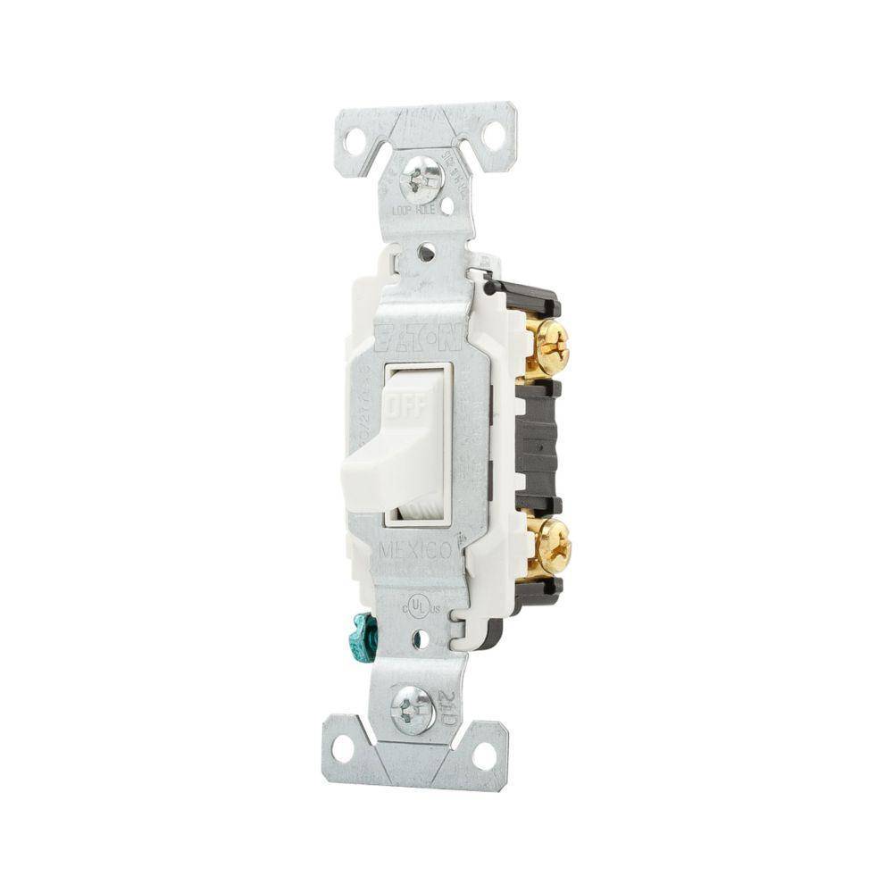 EATON Arrow Hart CSB215W Specification Grade Toggle Switch, 120/277 V, 15 A, 1/2 hp, 2 hp Power Rating