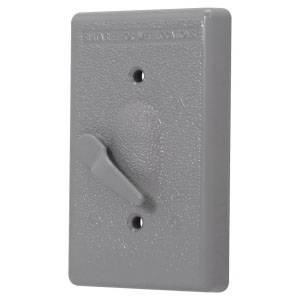 Crouse-Hinds TP7280 Toggle Switch Weatherproof Outlet Cover With Gasket, Stamped Aluminum